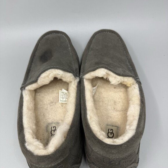 UGG Ascot Mens Slippers Loafer Size 9 Gray Suede Sheepskin Lined Shoes main image 4